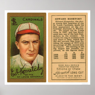 Ed Konetchy Kardinals Baseball 1911 Poster