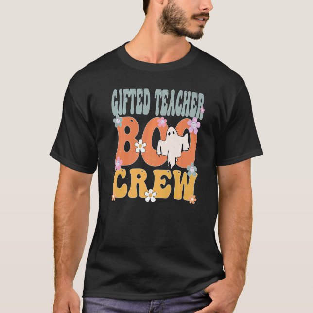 ed Teacher Boo Crew Ghost Groovy Halloween For Wom T-Shirt (Vorderseite)