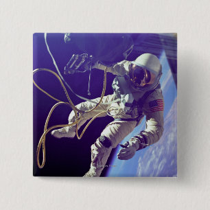 Ed White First American Spacewalker Fotograf Button
