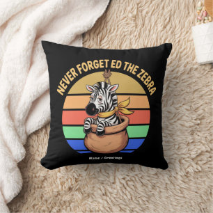 Ed Zebra eroberte Retro Streifen lustige Design Kissen