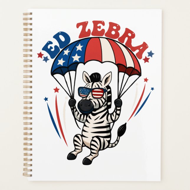 Ed Zebra Happy 4 juillet drapeau patriotique améri (Devant)