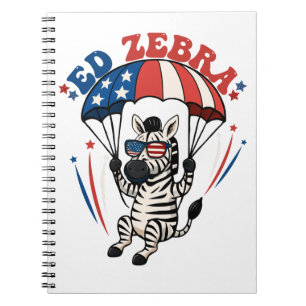 Ed Zebra Happy 4. Juli Patriotische amerikanische  Notizblock