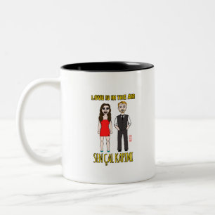 Eda y Serkan Liebe ist in Luft Zweifarbige Tasse