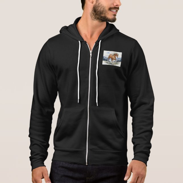 Edda Silver bay Icelandic Horse in the Mountains S Hoodie (Vorderseite)