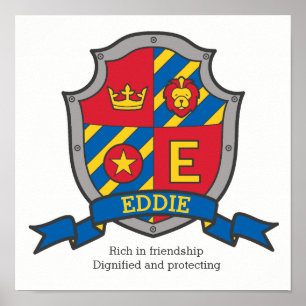 Eddie Boys Name bedeutet heraldry Schild Poster