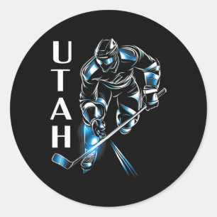 Eddy's Canyon Hockey Uni-Erwachsener Utah Hockey  Runder Aufkleber