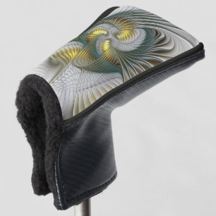 Edel Gold Türkis Abstrakt Fantasy Fraktal Kunst Golf Headcover