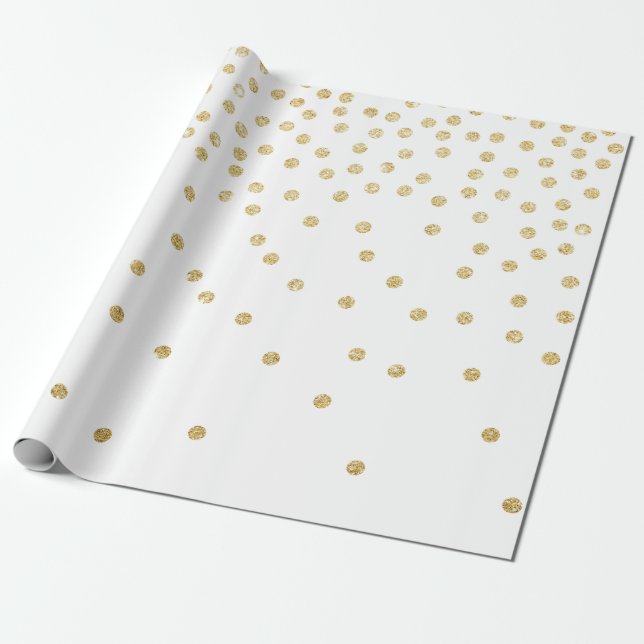Edelgold Glitzer Konfetti Dotmuster Geschenkpapier (Ungerollt)