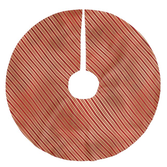 Edelgoldstreifen aus niedlichem Bonbons Polyester Weihnachtsbaumdecke (Vorderseite)