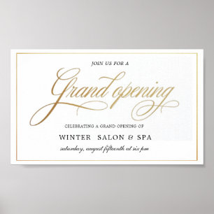 Edelkalligraphie Gold Grand Opening Banner Poster