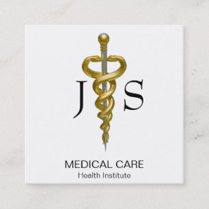 Edelle Medizin Klasse Elegant Gold Silberner Ascle Quadratische Visitenkarte