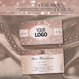 Edelle Rose Golden Glitzer Stars Diamonds Logo hin Visitenkarte