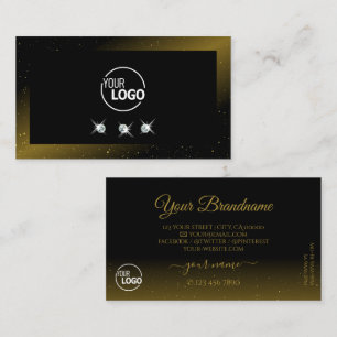 Edelschwarz-dunkle Gold-Sparkling-Diamanten mit Lo Visitenkarte