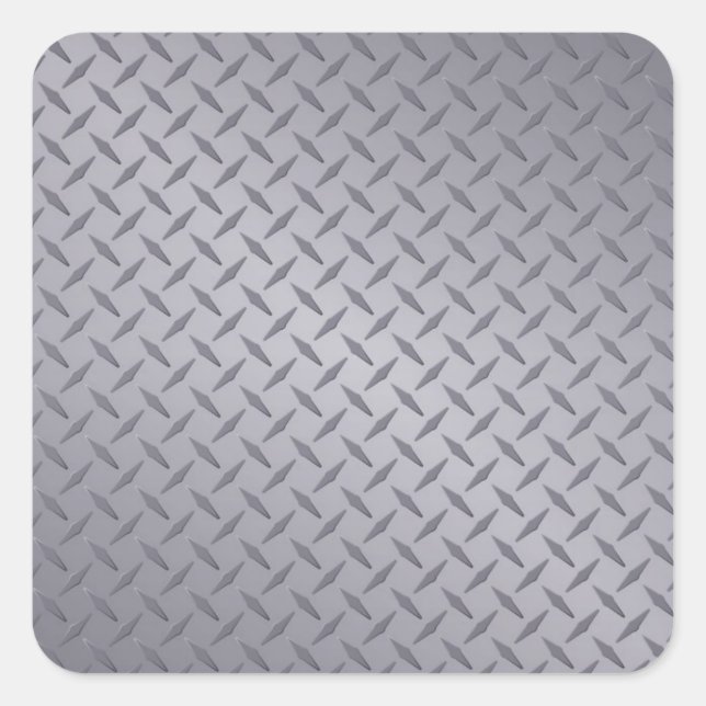 Edelstahl-Diamantplatte Quadratischer Aufkleber (Vorderseite)