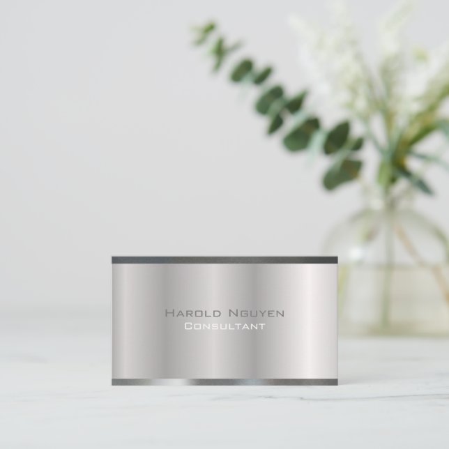 Edelstahl-Edelmetall-Edelmetall Visitenkarte (Stehend Vorderseite)