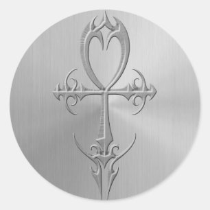 Edelstahl gotisches Ankh Runder Aufkleber