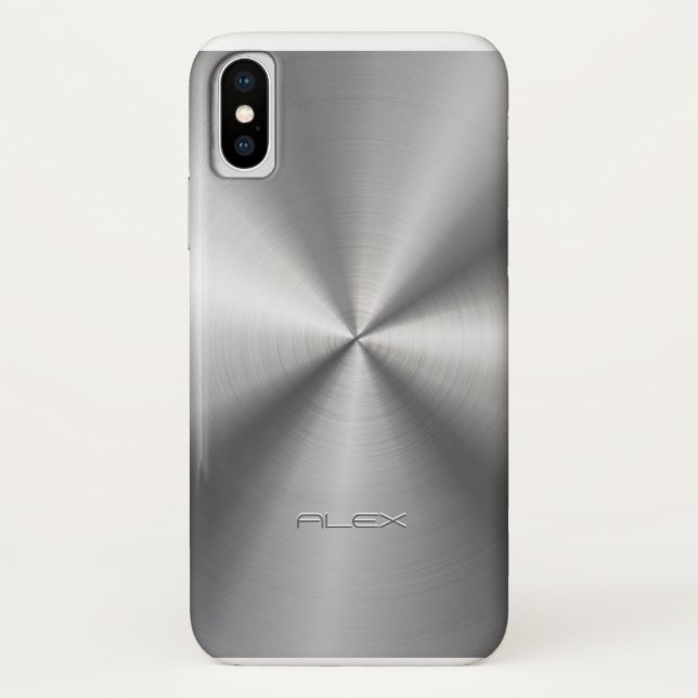 Edelstahl-Imitate aus schmalem Metall Case-Mate iPhone Hülle (Rückseite)