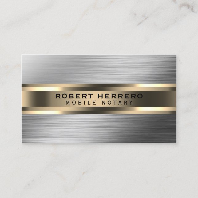 Edelstahl-Metall-Imitate Textur Gold-Geschäft  Visitenkarte (Vorderseite)