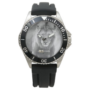 Edelstahl-Schwarz-Bügel-Uhr der LÖWE der Männer Armbanduhr
