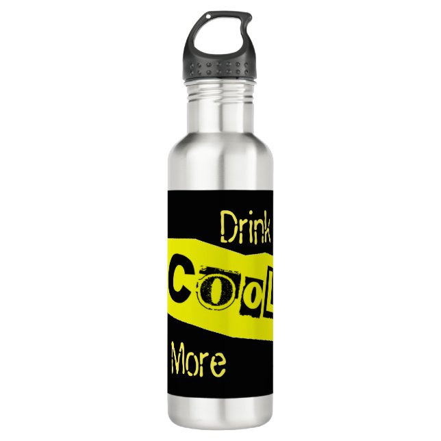 Edelstahl Trinken mehr Text Edelstahlflasche (Vorderseite)