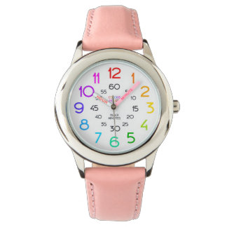 Edelstahl-Uhr für Kinder zum Zeitablesen lernen Armbanduhr