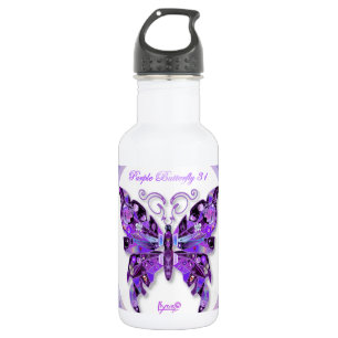 Edelstahl-Wasserflasche Purple Butterfly 31 Edelstahlflasche