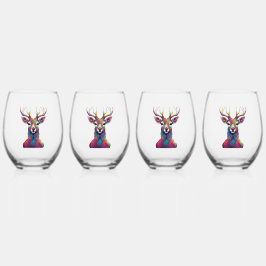 Edelstahlglas - Die farbenfrohe Hirschkunst Weinglas Ohne Stiel