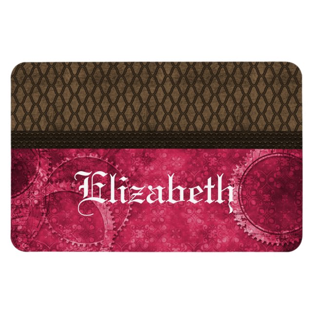 Edelstahlmatte, Premium Magnet, rosa Magnet (Horizontal)