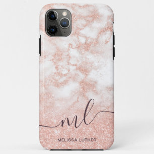 Edelstahlmauerwerk aus Kupfergold-Rose, Glitzer Case-Mate iPhone Hülle
