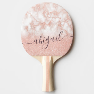 Edelstahlmauerwerk aus Kupfergold-Rose, Glitzer Tischtennis Schläger