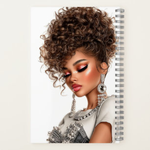 Edelstein-Glanz-Glamour-Mädchen-Spiralblock Notizbuch