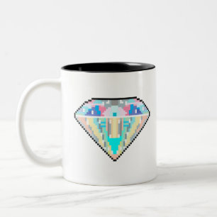 Edelstein Pixel Art Zweifarbige Tasse