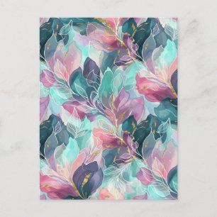 Edelstein-Ton-Blumenmuster Postkarte