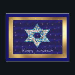 Edelstein verzierte Davidsstern Feiertagspostkarte<br><div class="desc">Die Edelsteine und sparklies,  die in Form des Davidssterns Füllen,  machen dieses ein ganz spezielles Geschenk für selbst oder Freunde und Familie dieses Chanukka.</div>