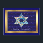 Edelstein verzierte Davidsstern Feiertagspostkarte<br><div class="desc">Die Edelsteine und sparklies,  die in Form des Davidssterns Füllen,  machen dieses ein ganz spezielles Geschenk für selbst oder Freunde und Familie dieses Chanukka.</div>