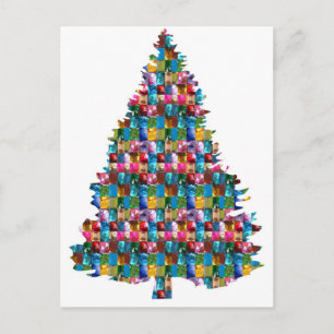 EDELSTEIN verzierter Weihnachtsbaum:  Frohe Feiertagspostkarte