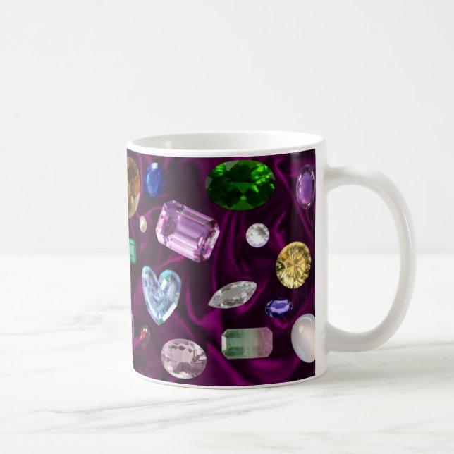 Edelsteine auf Samt Kaffeetasse (Rechts)