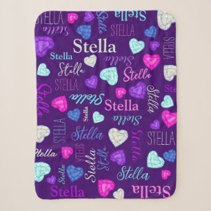 Edelsteine Herz individuelle Name farbenfroh Stell Sherpadecke