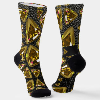 Edelsteine Muster gelb Socken