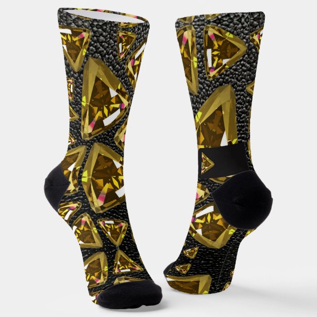 Edelsteine Muster gelb Socken (Gewinkelt)
