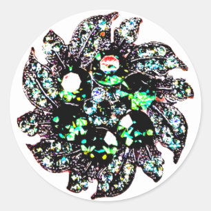 "Edelsteine und Juwelen" Runder Aufkleber