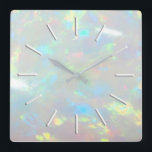 Edelsteinopal-Foto Quadratische Wanduhr<br><div class="desc">Opal-Foto-Wanduhr</div>