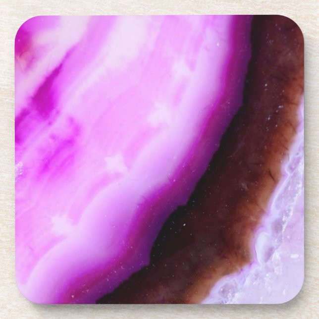 Edelsteinserie - Agate in Lila Getränkeuntersetzer (Vorderseite)