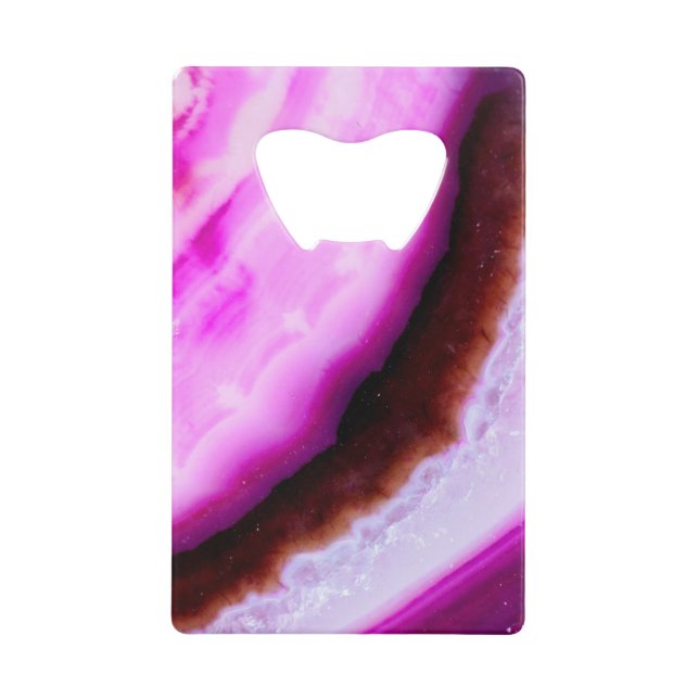 Edelsteinserie - Agate in Lila Kreditkarten Flaschenöffner (Vorderseite)