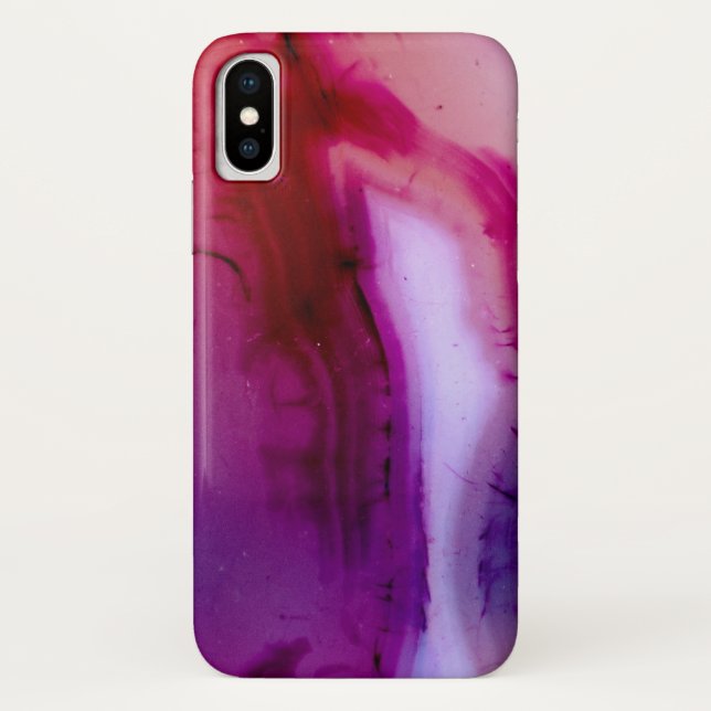 Edelsteinserie - Agate in Lila mit Quarz Case-Mate iPhone Hülle (Rückseite)