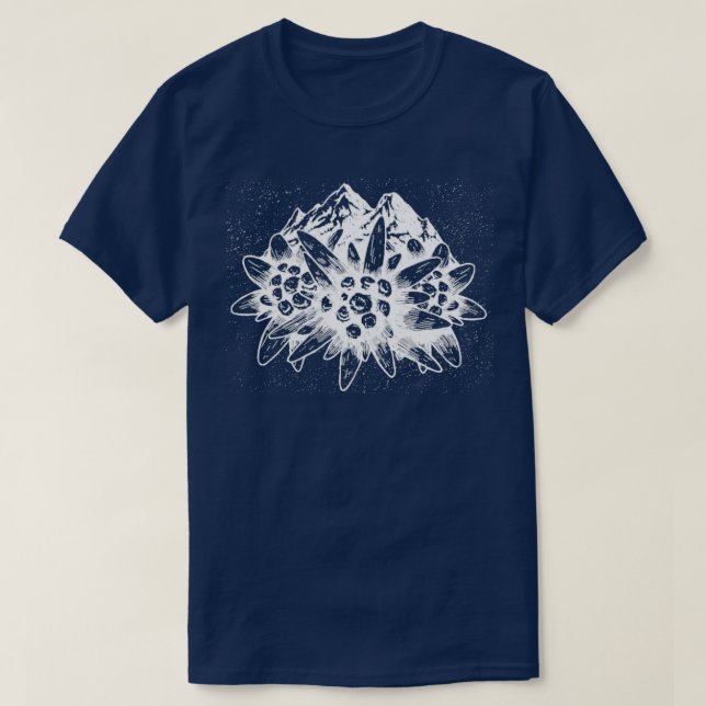 Edelweiss Alpen Wandern Schweiz Wandern T-Shirt (Design vorne)