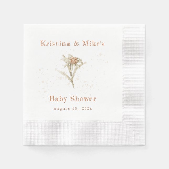 Edelweiss-AlpenWildblume Serviette (Vorderseite)