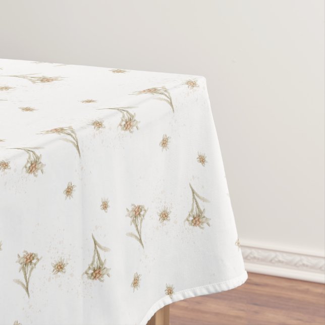 Edelweiss Alpine Blume Aquarelltafel Tischdecke (Beispiel)