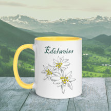 Edelweiss Alpine Wildblume Gelb HandGezeichnet