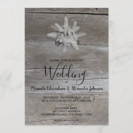 Edelweiss auf rustikalen Holz monogramm Land Weddi Einladung